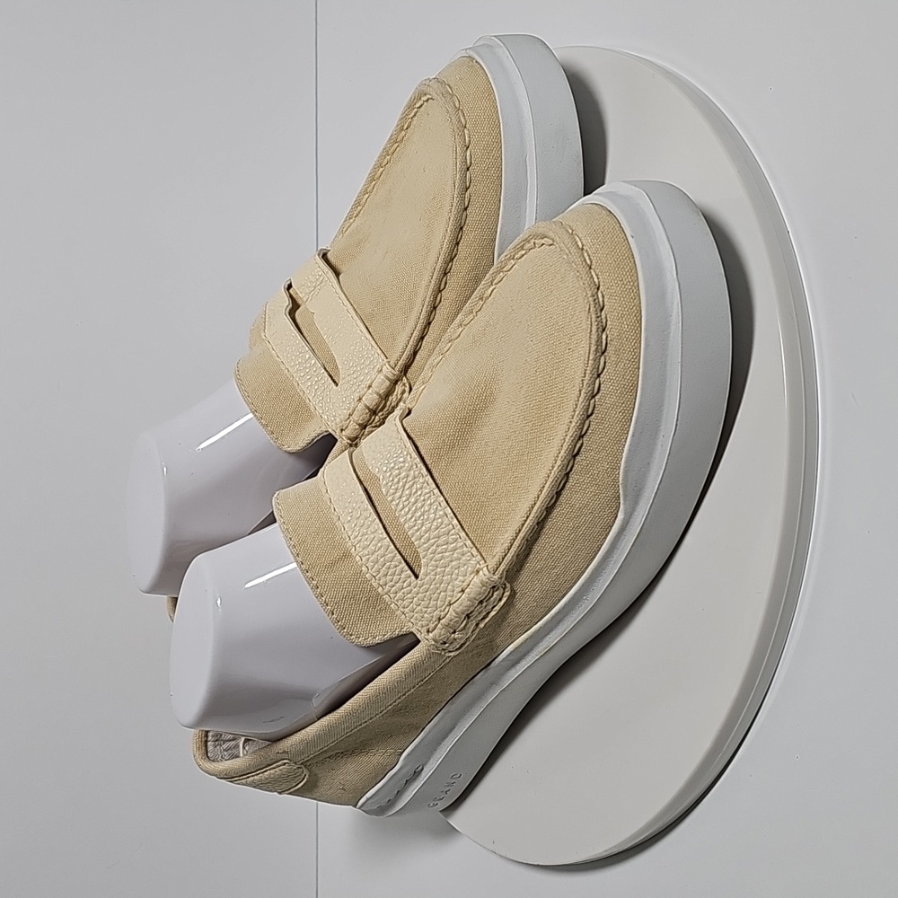 NWOT Cole Haan Grandseries Grandpro Rally Penny Loafer Sneaker Cream Canvas 10 - Picture 2 of 13